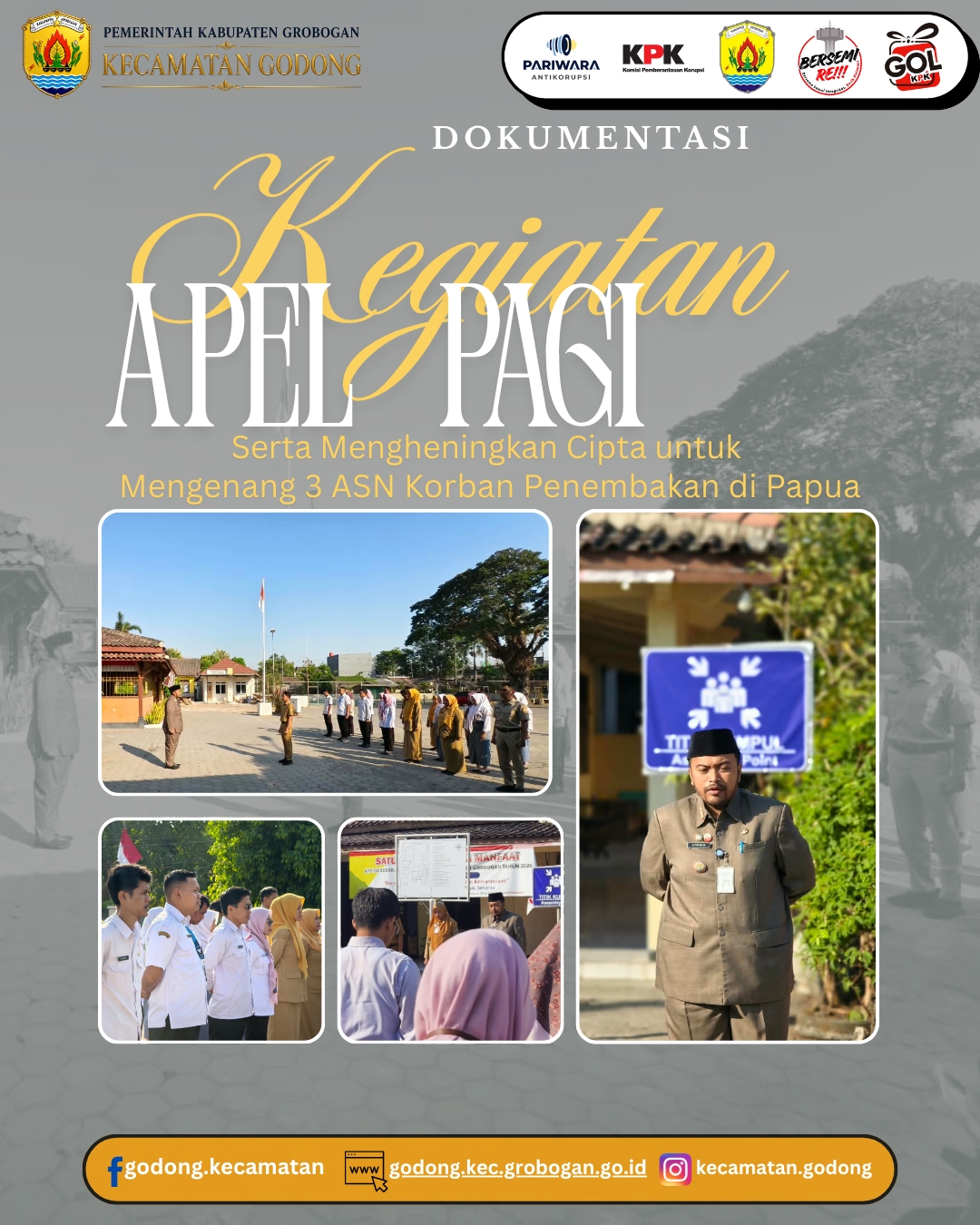 Giat Apel Pagi di Halaman Kantor Kecamatan Godong